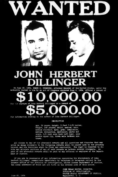 Wanted - John Herbert Dillinger