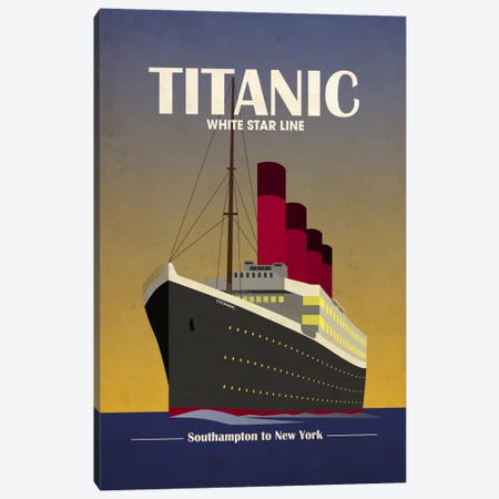 Titanic Ocean Liner Art Deco Canvas Print #8858} by Michael Tompsett Canvas Art Print