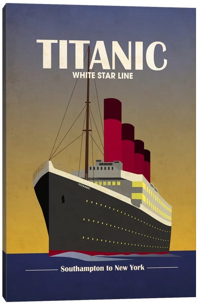 Titanic Ocean Liner Art Deco Canvas Art Print - Cruise Ship Art