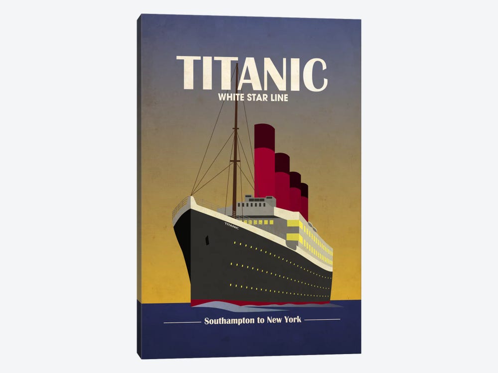 Titanic Ocean Liner Art Deco by Michael Tompsett 1-piece Canvas Art Print