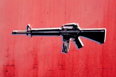 M16 Assault Rifle on Red by Michael Tompsett canvas print