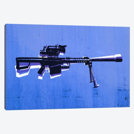 M82 Sniper Rifle on Blue Canvas Print #8860} by Michael Tompsett Canvas Artwork