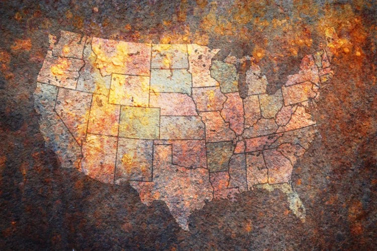 USA Map by Michael Tompsett wall art