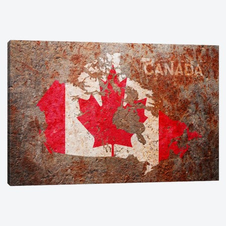 Canada Flag Map Canvas Print #8865} by Michael Tompsett Canvas Print