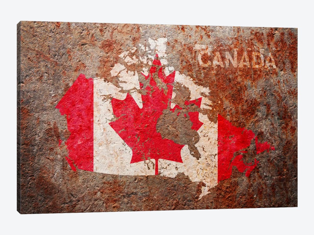 Canada Flag Map by Michael Tompsett 1-piece Canvas Print