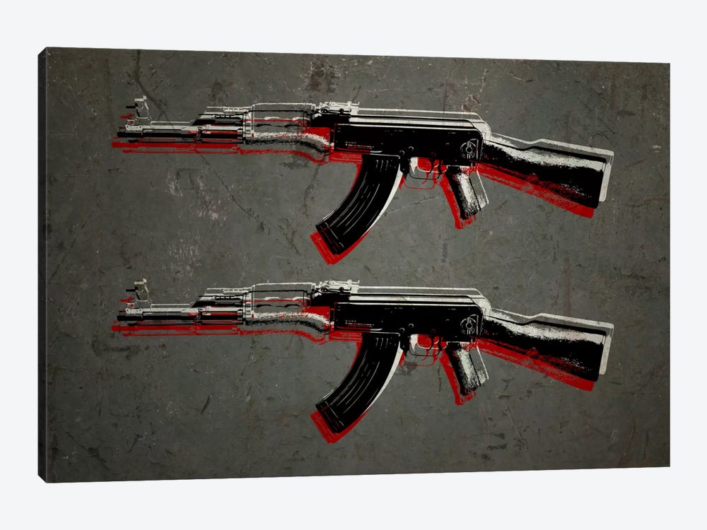 AK47 Assault Rifle by Michael Tompsett 1-piece Canvas Wall Art