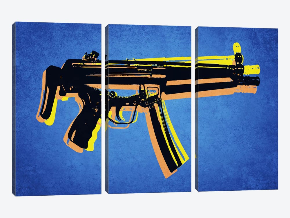 MP5 Sub Machine Gun by Michael Tompsett 3-piece Art Print