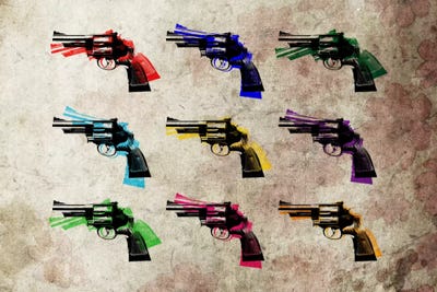 Nine Revolvers by Michael Tompsett framed wall art