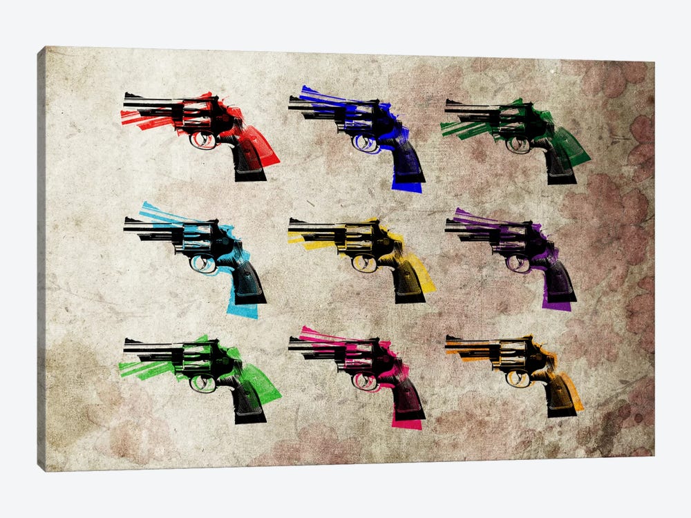Nine Revolvers by Michael Tompsett 1-piece Canvas Wall Art