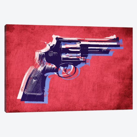 Revolver (Magnum) on Red Canvas Print #8874} by Michael Tompsett Canvas Artwork
