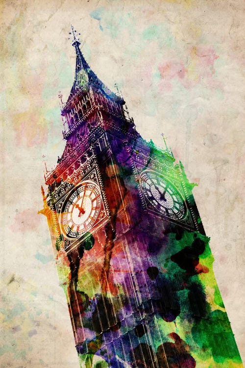 16x16 inches Canvas Art Home Decor London with a Pop of Color on the Big Ben 