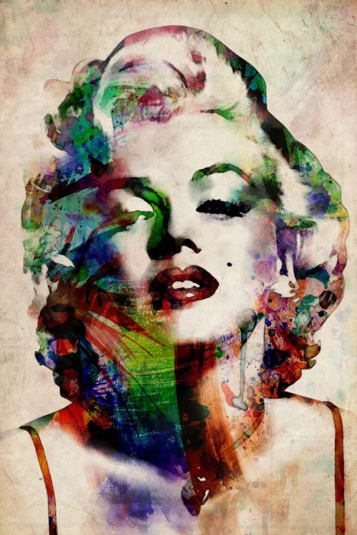 Jonge dame breuk Nevelig Watercolor Marilyn Monroe Canvas Wall Art | Michael Tompsett | iCanvas