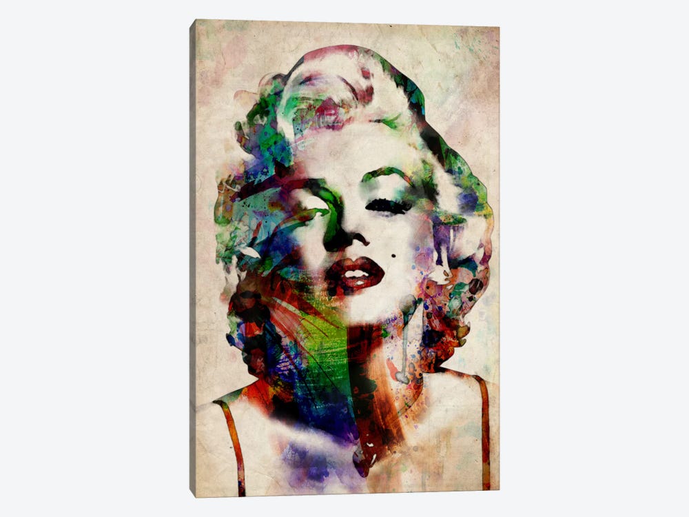 Jonge dame breuk Nevelig Watercolor Marilyn Monroe Canvas Wall Art | Michael Tompsett | iCanvas