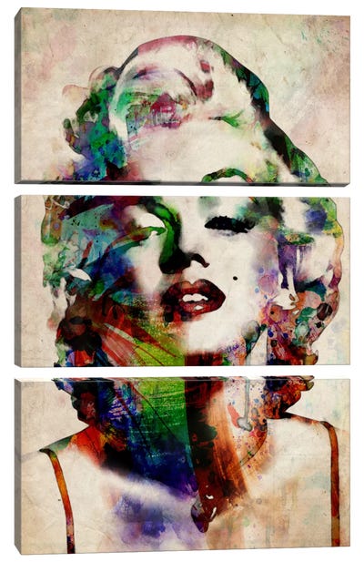 Watercolor Marilyn Monroe Canvas Art Print - 3-Piece Best Sellers