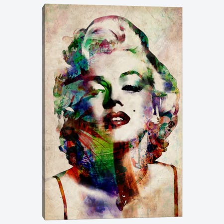 Watercolor Marilyn Monroe Canvas Print #8883} by Michael Tompsett Canvas Wall Art