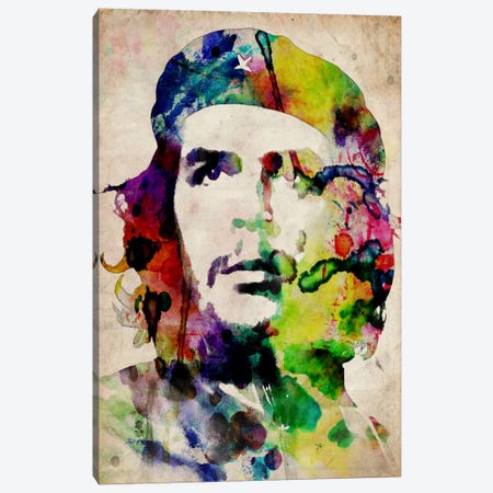 Che Guevara Urban Watercolor Canvas Print #8884} by Michael Tompsett Art Print
