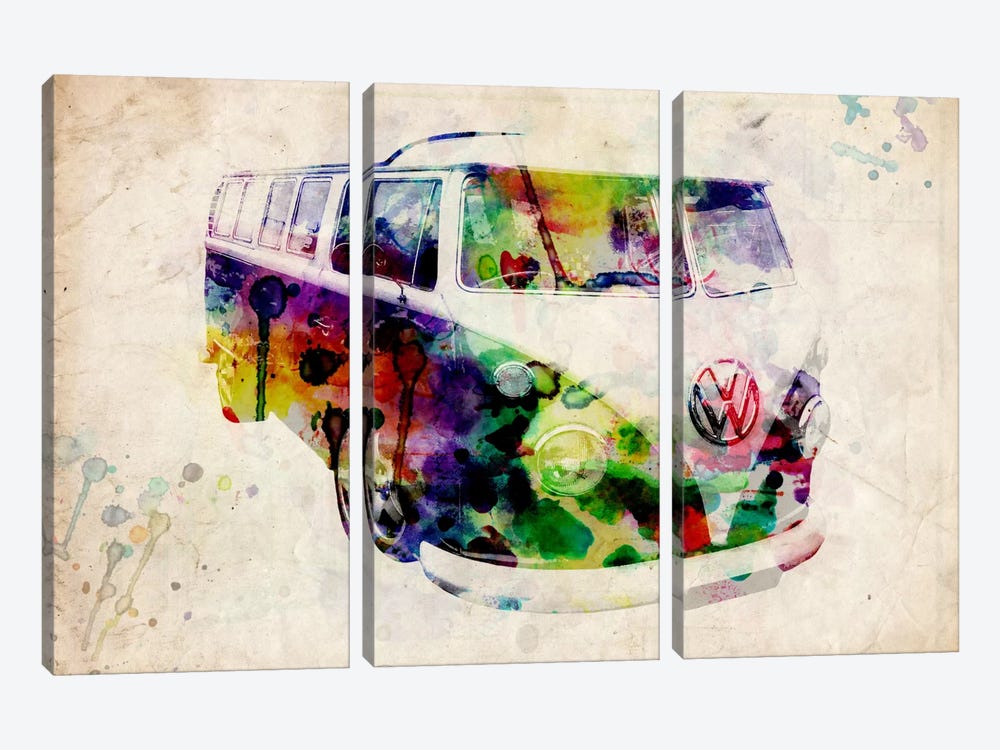 VW Camper Van (Urban) 3-piece Art Print