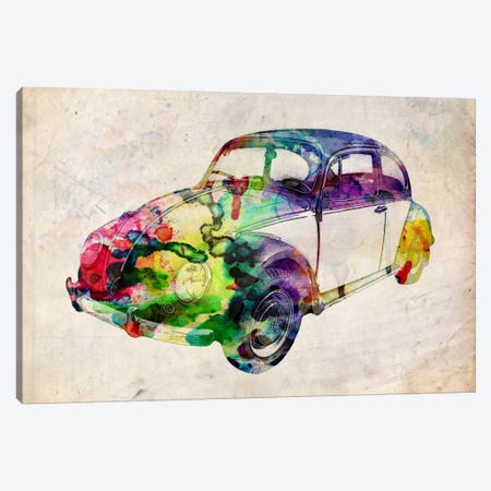 VW Beetle (Urban) Canvas Print #8888} by Michael Tompsett Canvas Wall Art