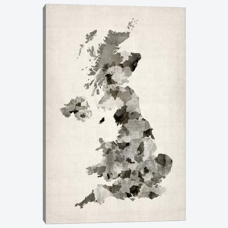 Great Britain Watercolor Map Canvas Print #8890} by Michael Tompsett Canvas Print