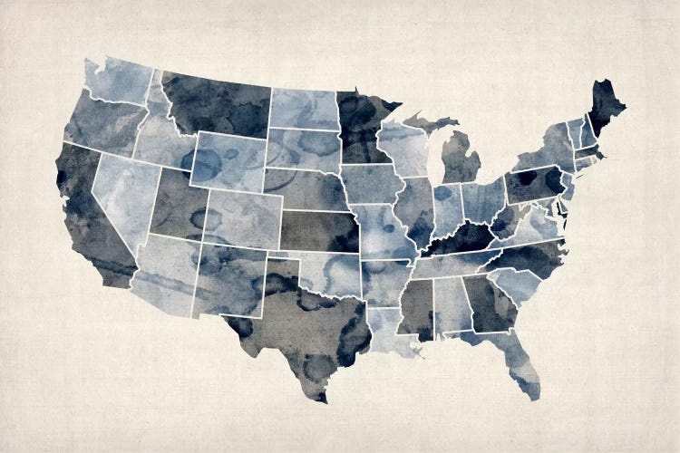 USA Water Color Map III