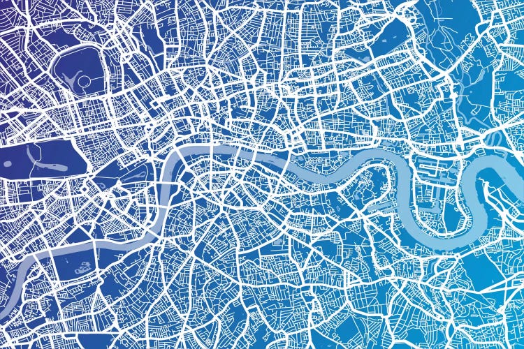 London Street Map (Blue II)