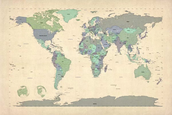 Michael Tompsett: Map of The World VI by Michael Tompsett