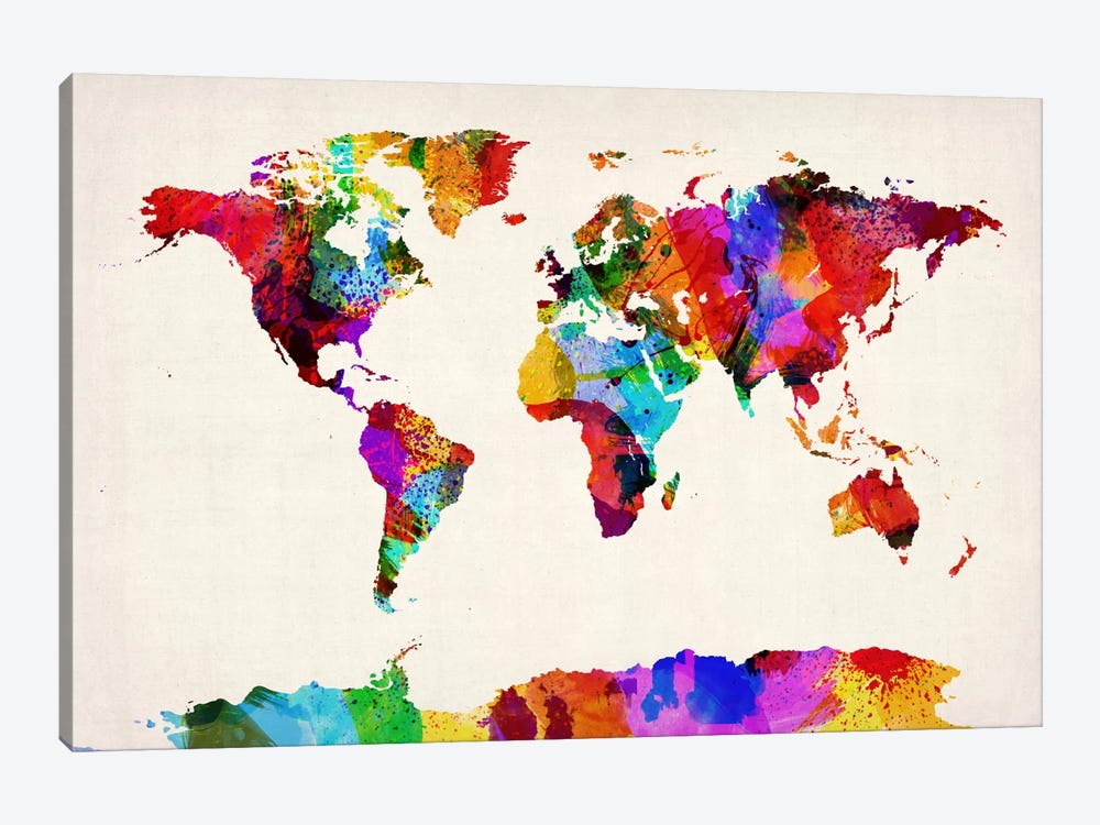 Map of The World (Abstract painting) II by Michael Tompsett 1-piece Art Print