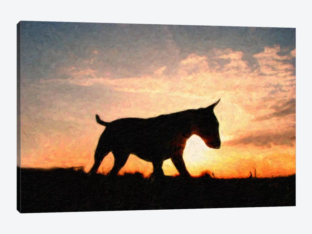 English Bull Terrier by Michael Tompsett 1-piece Canvas Artwork