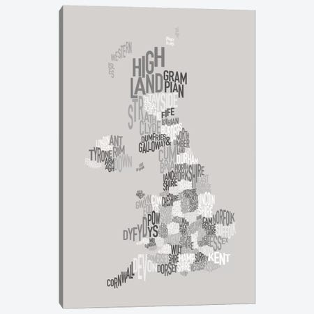 Great Britain County Text Map Canvas Print #8914} by Michael Tompsett Art Print