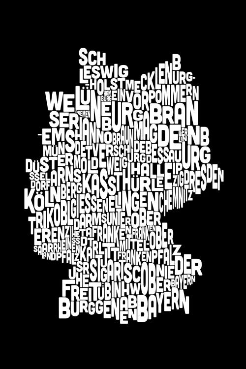 Text Map of Germany