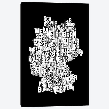 Text Map of Germany Canvas Print #8917} by Michael Tompsett Canvas Print