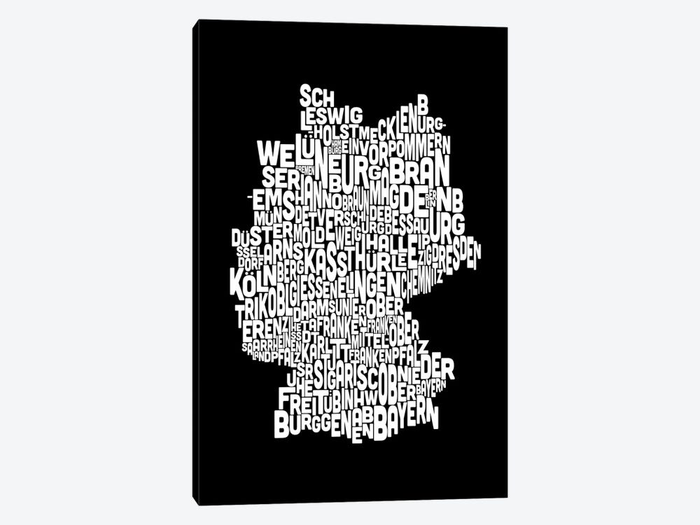 Text Map of Germany 1-piece Art Print