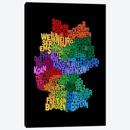 Text Map of Germany II Canvas Print #8918} by Michael Tompsett Canvas Artwork