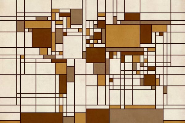 Maps: World Map Abstract Mondrian Style by Michael Tompsett