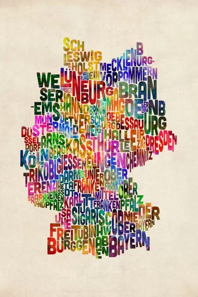 Abstract: Text Map of Germany III by Michael Tompsett