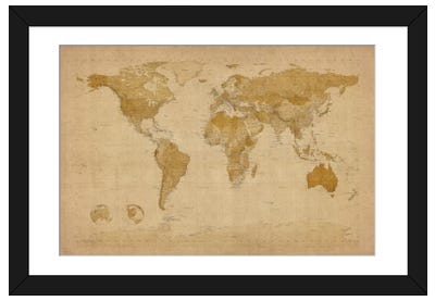 Antique World Map II Paper Art Print - Maps