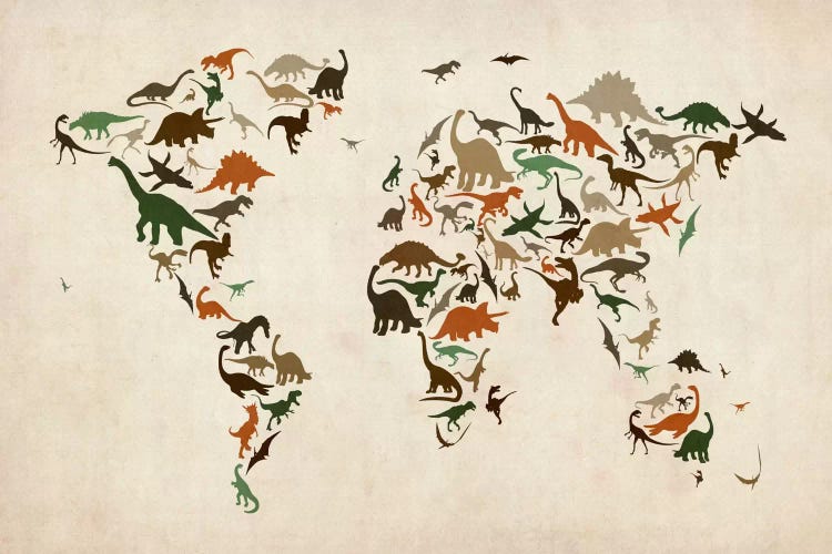 Dinosaurs Map of the World III