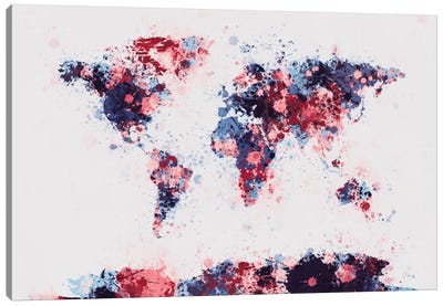 World Map Paint Drops II Canvas Art Print - World Map Art