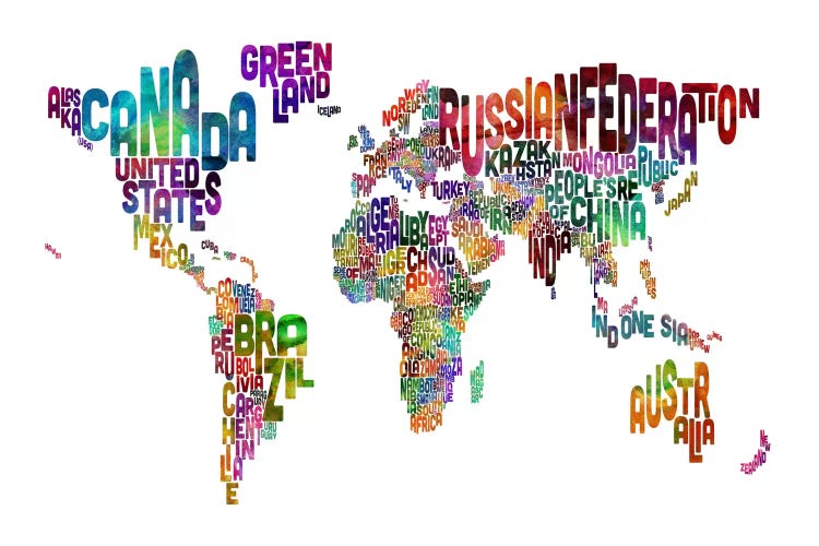 Typographic World Map