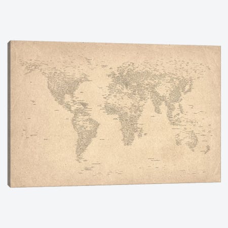 World Map of Cities II Canvas Print #8969} by Michael Tompsett Art Print