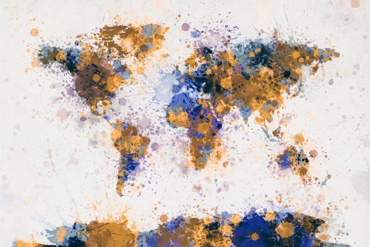 World Map Paint Drops IV by Michael Tompsett wall art