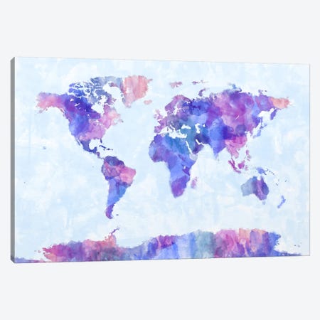 Map of The World Paint Splashes V Canvas Print #8972} by Michael Tompsett Canvas Wall Art