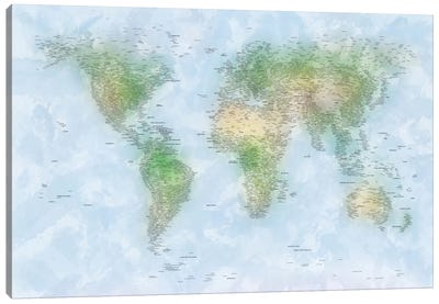 World Map VI Canvas Art Print - Large Map Art