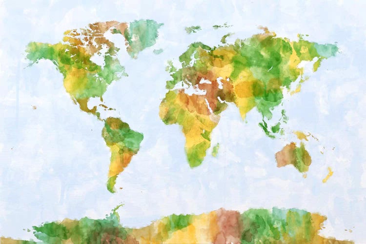World Map (Green) by Michael Tompsett wall art