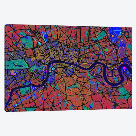 London Map (Abstract) V Canvas Print #8975} by Michael Tompsett Art Print