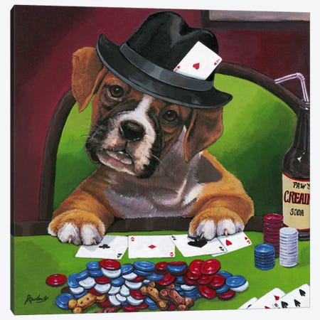 Poker Dogs Jenny Newland Canvas Print #9061} by Jenny Newland Canvas Print