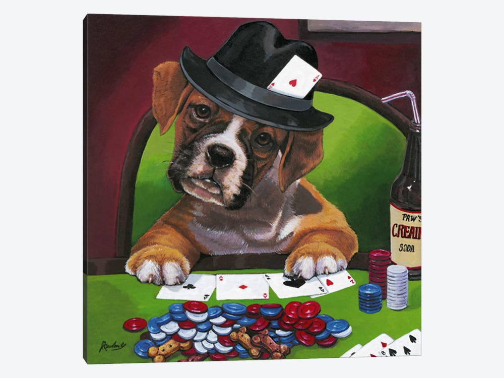 Poker Dogs Jenny Newland by Jenny Newland 1-piece Canvas Wall Art