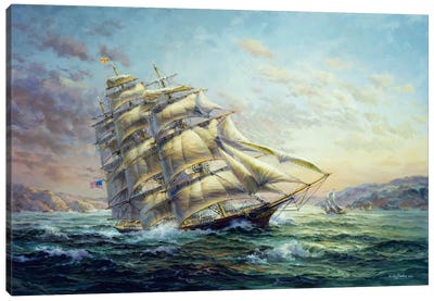 Clipper Ship Surprise Canvas Art Print - Large Scenic & Landscape Art