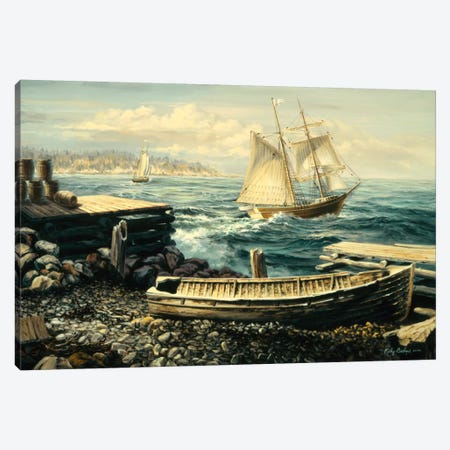 Coastal New England (Boat) Canvas Print #9065} by Nicky Boehme Canvas Art