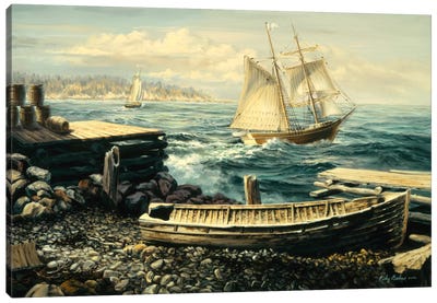 Coastal New England (Boat) Canvas Art Print